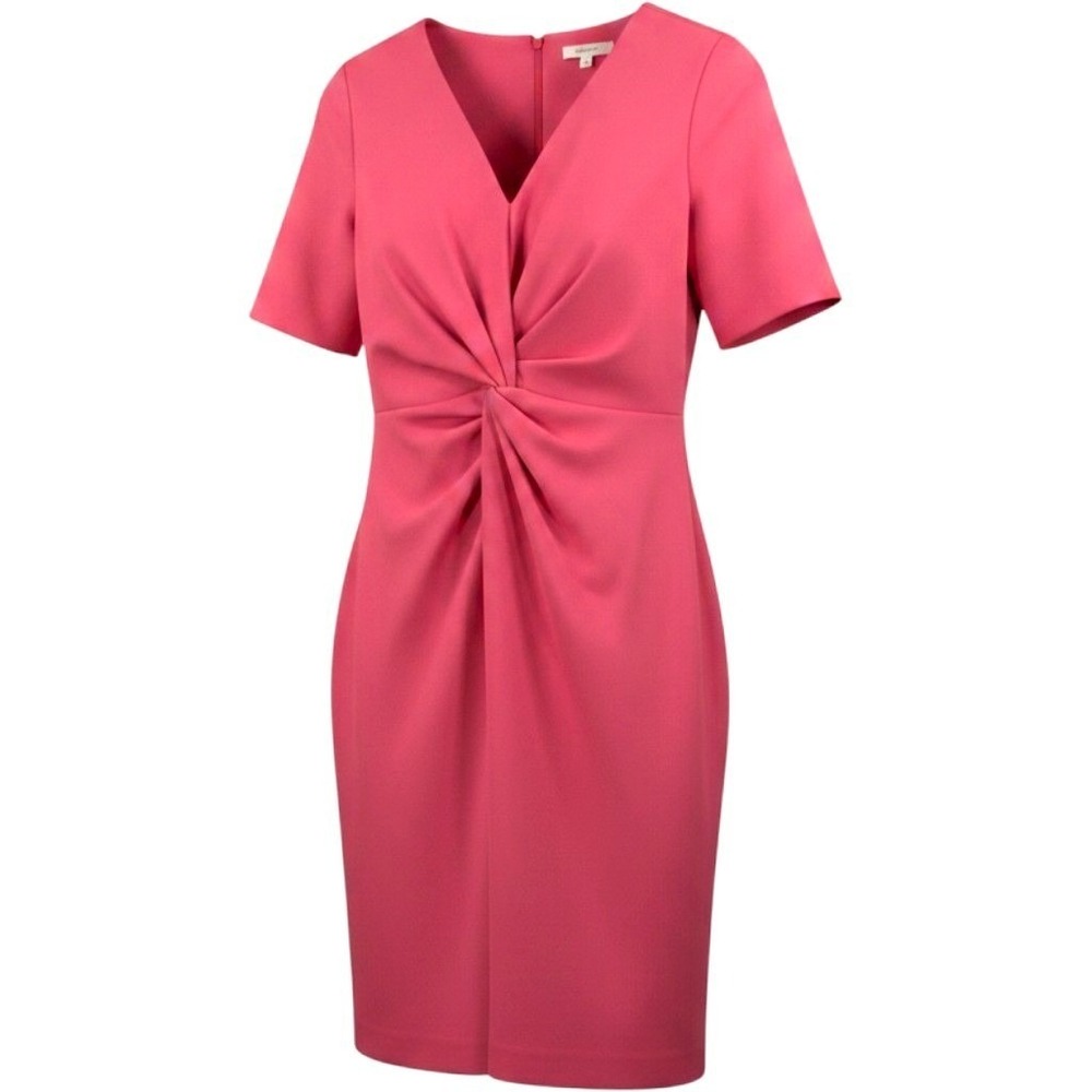 Calvin Klein scuba Sheath Dress sz 10 Rosebud Pink Twist Front‎ money career